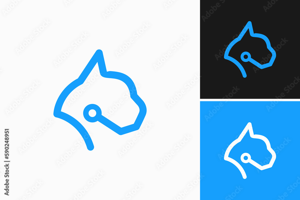 cat with connection modern logo vector sign cat with connection modern logo vector sign