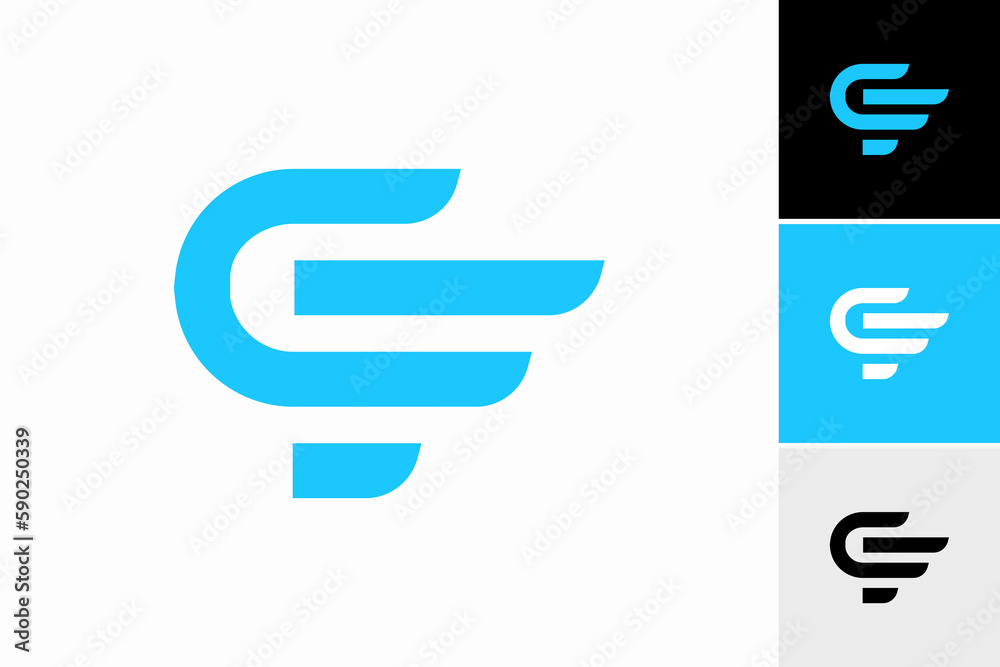 Initial Letter CF Vector Logo Design Template Initial Letter CF Vector Logo Design Template