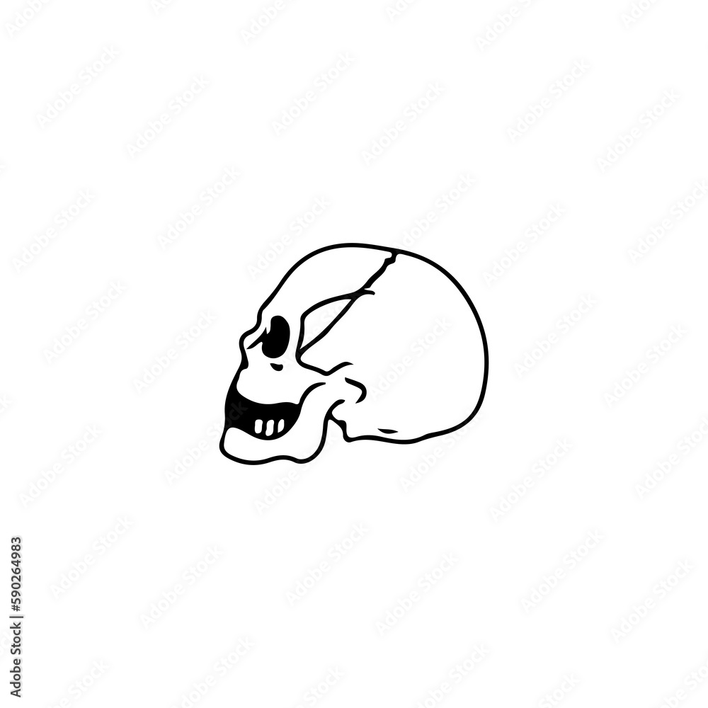 vector illustrator doodle skull concept vector illustrator doodle skull concept