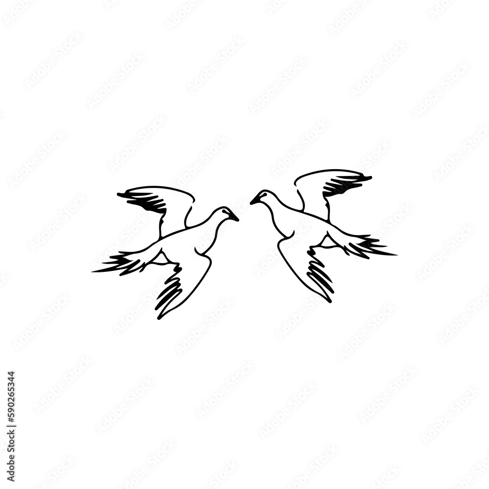 Fototapeta premium vector illustrator of two doves