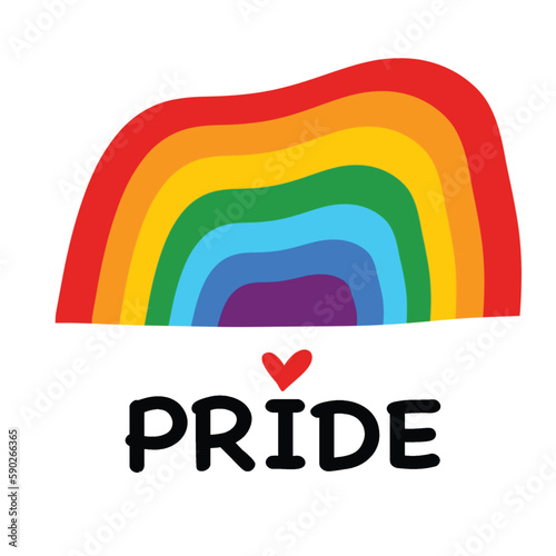 Rainbow lgbtq pride month logo design