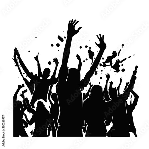 crowd of people partying vector illustration