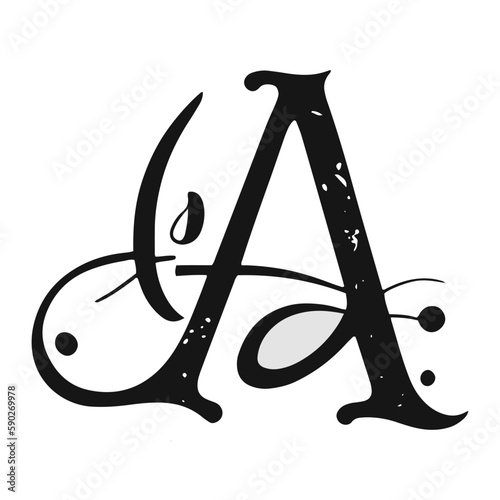 alphabet letter a vector illustration symbol. photo