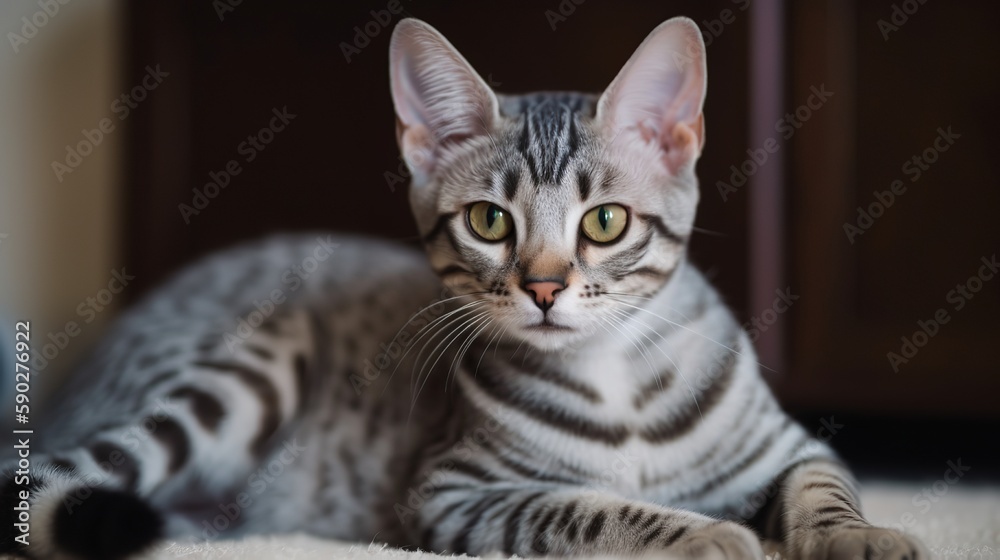 Portrait session with Egyptian Mau kitten