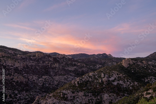 Sunset in the mountains in Arizona 