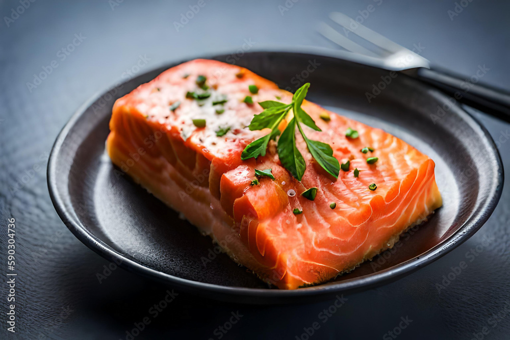 salmon on a plate salmon on a plate