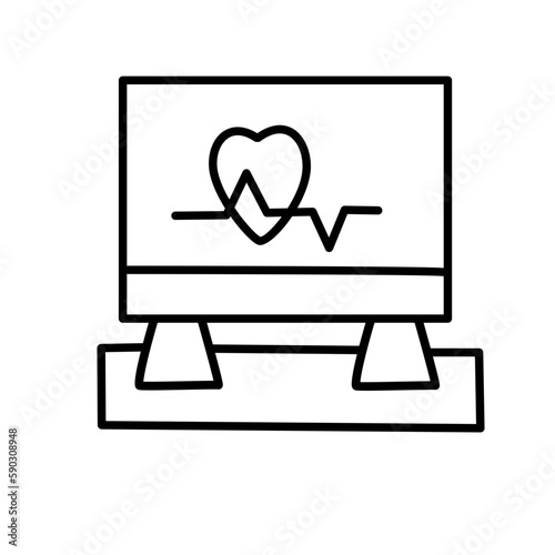 black heart monitor icon clip art preview