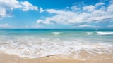 Tropical Beach with small Waves. Generative AI