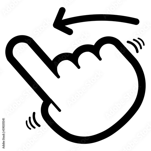 Little hand drag to the side, icon indicating new carousel style photos, minimalist black indicating movement with transparent background