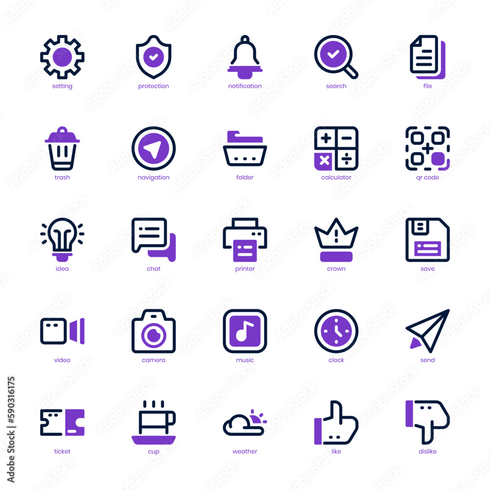 Mobile App icon pack for your website design, logo, app, and user interface. Mobile App icon mixed line and solid design. Vector graphics illustration and editable stroke.