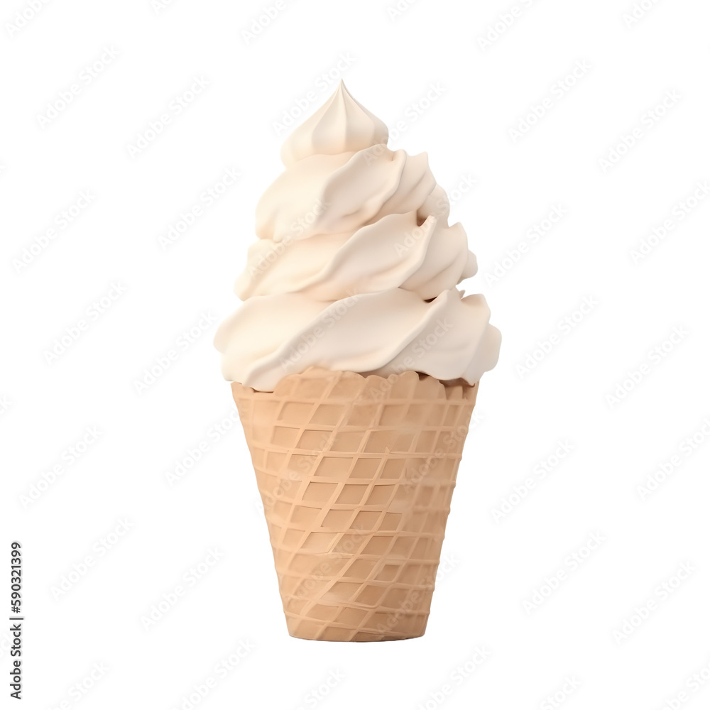 ice cream cone on transparent background