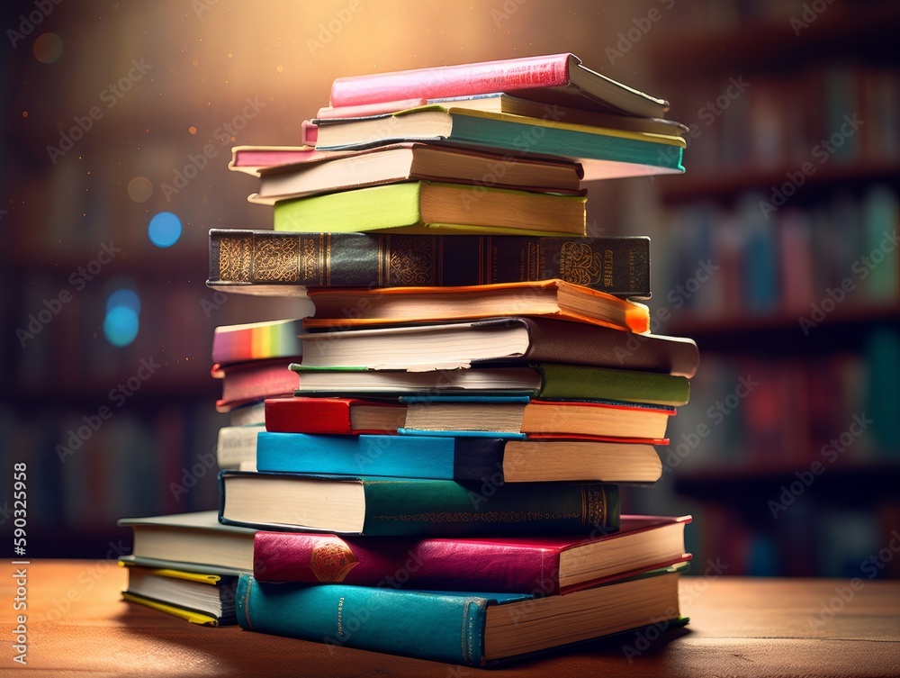 A stack of colorful books A stack of colorful books