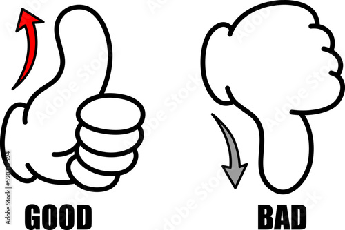 グッドバッドを示すハンドサインイラスト