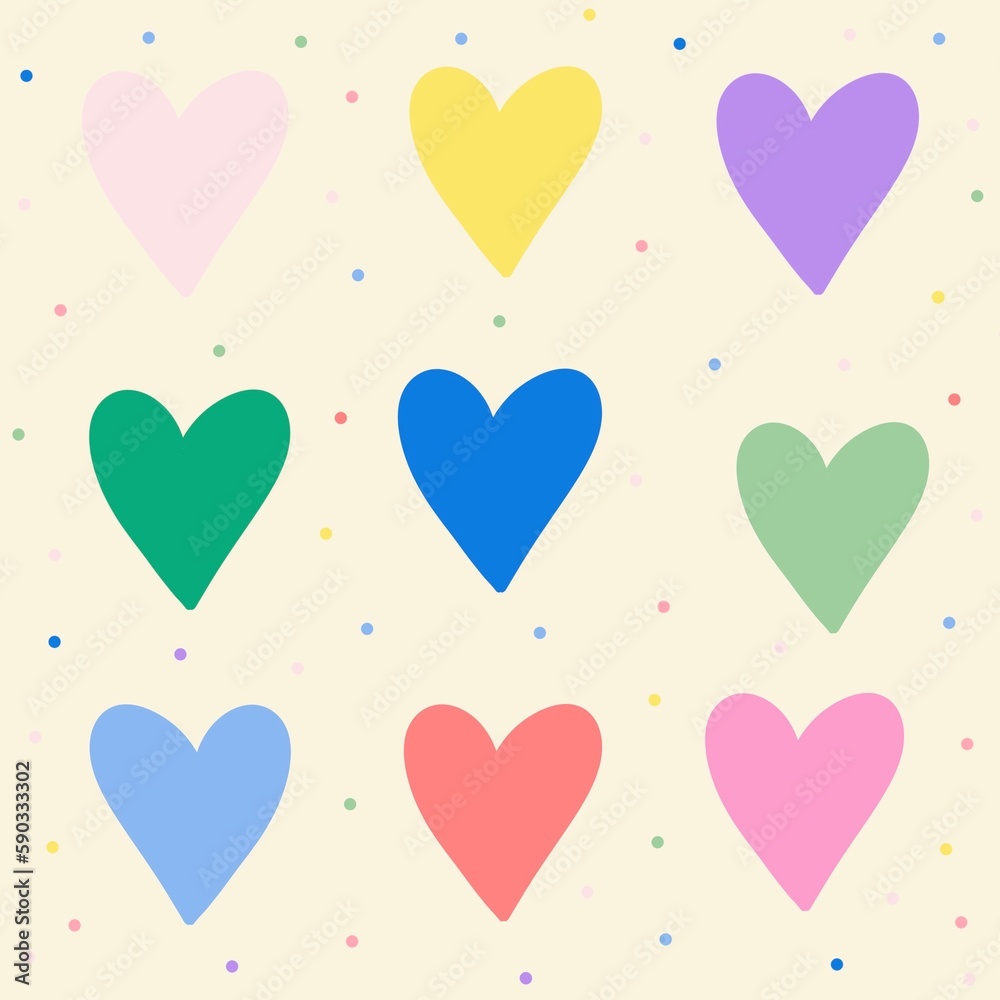 Colorful heart wallpaper rainbow heart cute pastel background wallpaper backdrop rainbow hearts