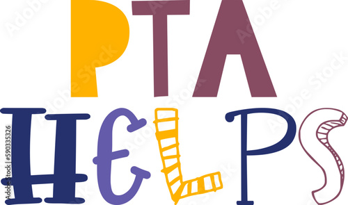 Pta Helps Calligraphy Illustration for Bookmark , T-Shirt Design, Presentation , Decal