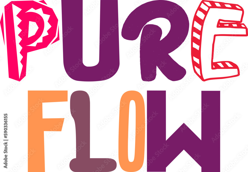 Pure Flow Hand Lettering Illustration for Book Cover, Newsletter, Infographic, Label Pure Flow Hand Lettering Illustration for Book Cover, Newsletter, Infographic, Label