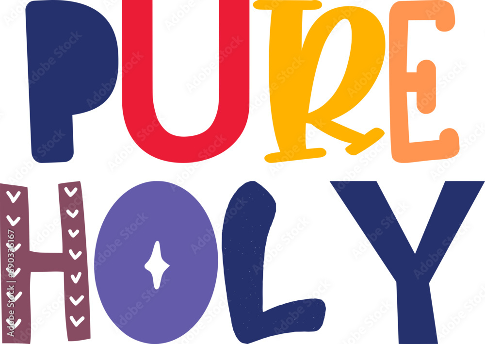 Pure Holy Calligraphy Illustration for Mug Design, T-Shirt Design, Postcard , Logo Pure Holy Calligraphy Illustration for Mug Design, T-Shirt Design, Postcard , Logo