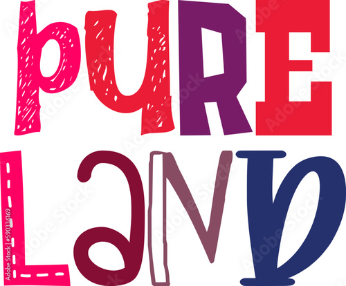 Pure Land Typography Illustration for Packaging, Presentation , Postcard , Banner