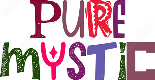 Pure Mystic Calligraphy Illustration for Icon, Sticker , Postcard , Banner