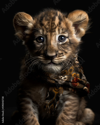 portrait of a lion cub