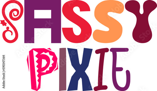 Sassy Pixie Calligraphy Illustration for Mug Design, Stationery, Social Media Post, Bookmark 