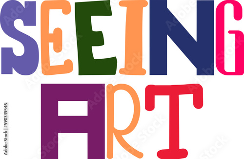 Seeing Art Calligraphy Illustration for Sticker , Logo, Packaging, Brochure
