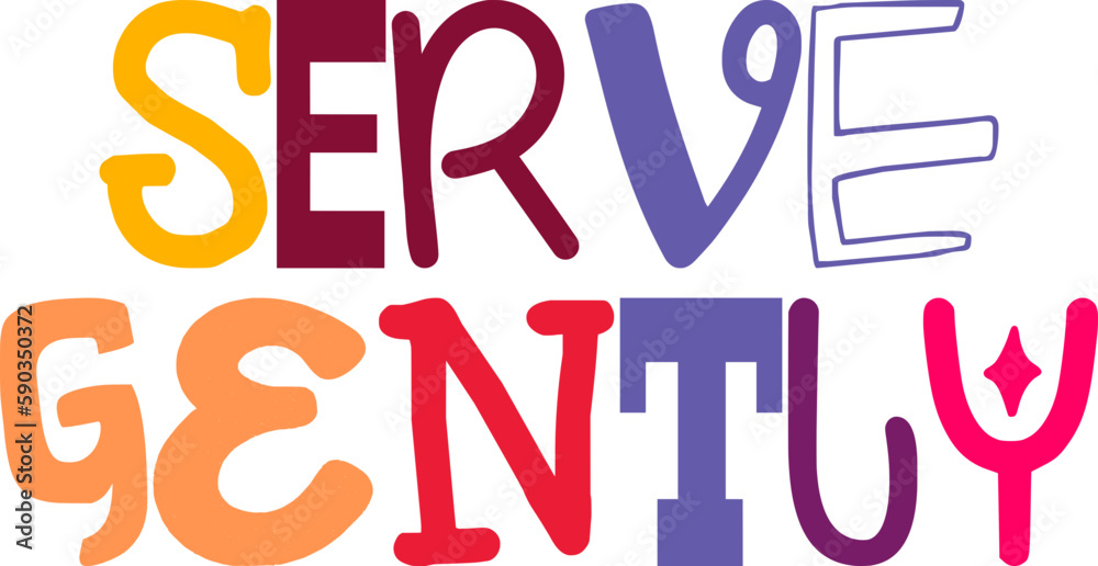 Serve Gently Typography Illustration for Icon, T-Shirt Design, Magazine, Logo Serve Gently Typography Illustration for Icon, T-Shirt Design, Magazine, Logo