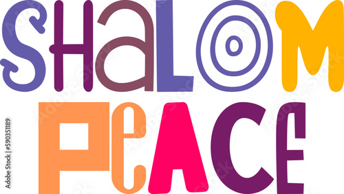 Shalom Peace Calligraphy Illustration for Logo, Motion Graphics, Brochure, Mug Design