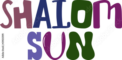 Shalom Sun Typography Illustration for Infographic, Mug Design, Magazine, Social Media Post