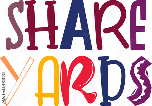 Share Yards Hand Lettering Illustration for Newsletter, Bookmark , Logo, Decal