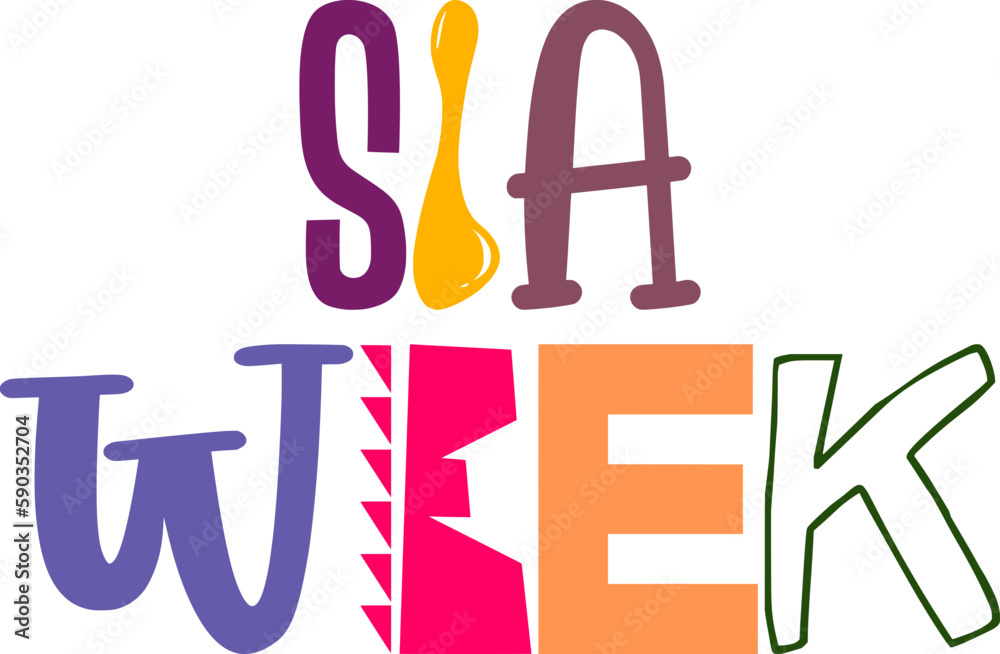 Sia Week Calligraphy Illustration for Infographic, Packaging, Icon, Stationery Sia Week Calligraphy Illustration for Infographic, Packaging, Icon, Stationery