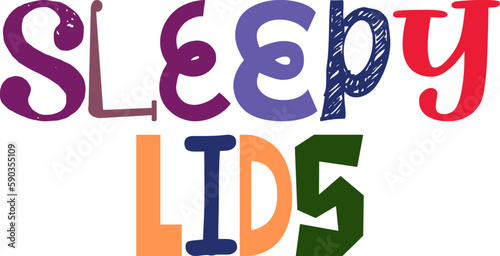 Sleepy Lids Calligraphy Illustration for Book Cover, Stationery, Logo, T-Shirt Design