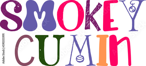 Smokey Cumin Typography Illustration for Flyer, Poster, Gift Card, Label
