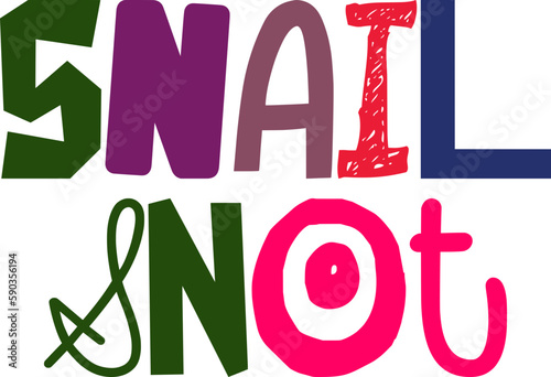 Snail Snot Calligraphy Illustration for Stationery, Magazine, Packaging, Sticker 
