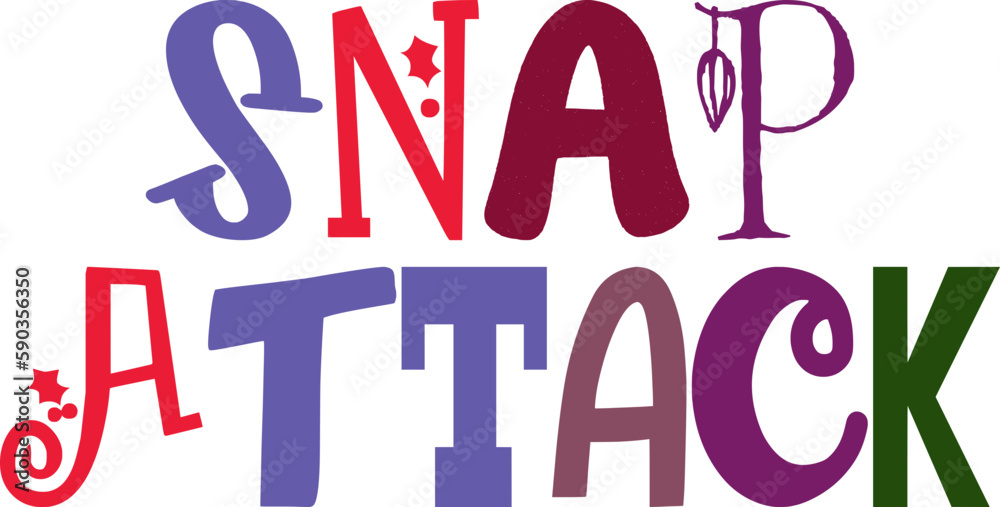 Snap Attack Hand Lettering Illustration for Stationery, Flyer, Presentation , Newsletter