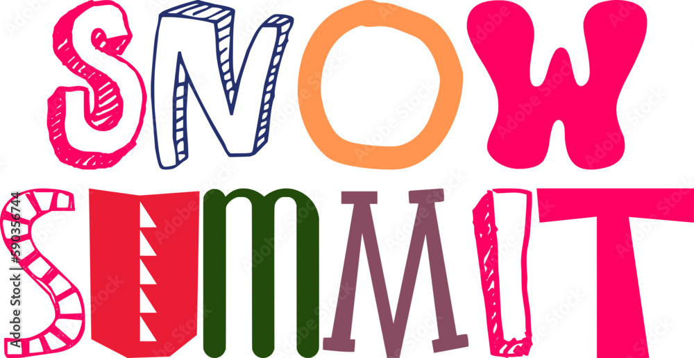 Snow Summit Hand Lettering Illustration for T-Shirt Design, Motion Graphics, Gift Card, Sticker Snow Summit Hand Lettering Illustration for T-Shirt Design, Motion Graphics, Gift Card, Sticker
