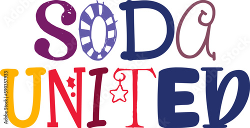 Soda United Hand Lettering Illustration for Presentation , Bookmark , Book Cover, Flyer