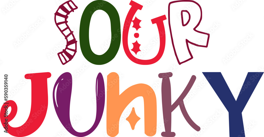 Sour Junky Calligraphy Illustration for T-Shirt Design, Motion Graphics, Stationery, Magazine Sour Junky Calligraphy Illustration for T-Shirt Design, Motion Graphics, Stationery, Magazine