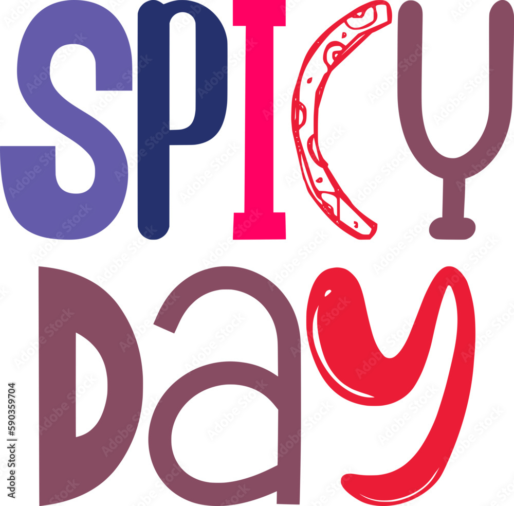 Spicy Day Typography Illustration for Infographic, Brochure, Decal, Motion Graphics Spicy Day Typography Illustration for Infographic, Brochure, Decal, Motion Graphics