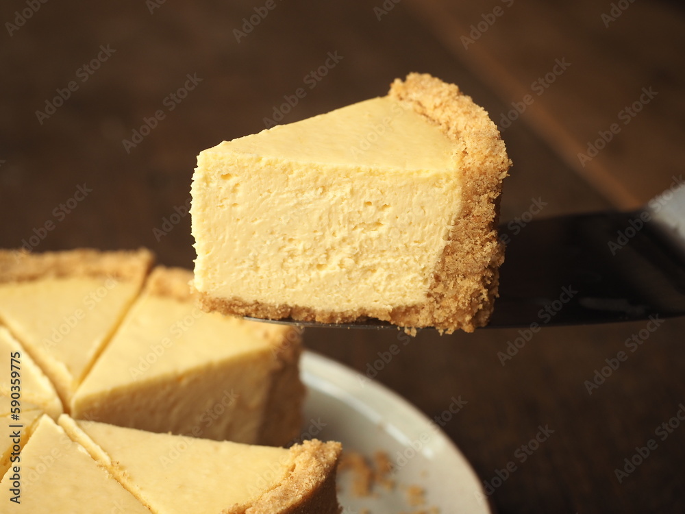small piece of New York cheesecake