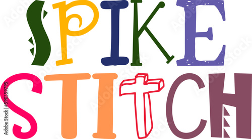 Spike Stitch Hand Lettering Illustration for Brochure, Book Cover, Stationery, Packaging