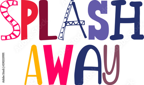 Splash Away Calligraphy Illustration for Newsletter, Logo, Presentation , Bookmark 