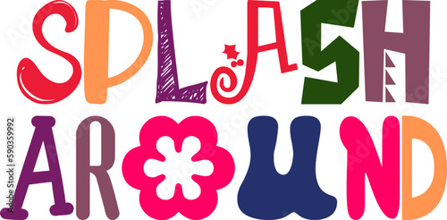 Splash Around Calligraphy Illustration for Label, Packaging, Banner, Bookmark 