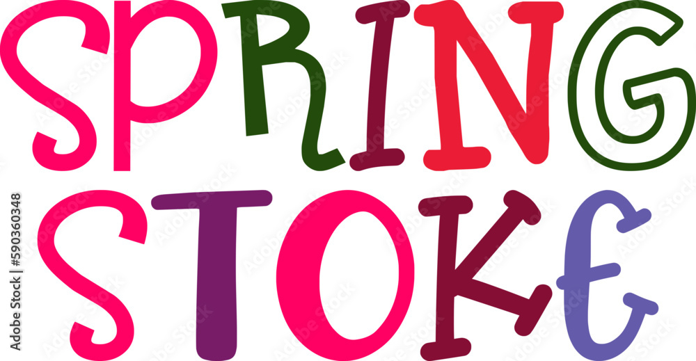 Spring Stoke Typography Illustration for Label, Magazine, Sticker , Icon Spring Stoke Typography Illustration for Label, Magazine, Sticker , Icon