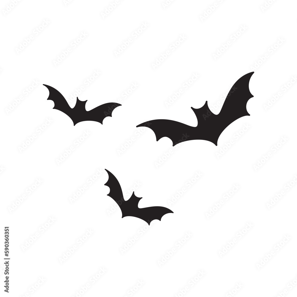 bat icons vector, white background bat icons vector, white background