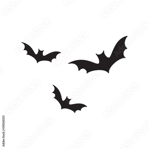 bat icons vector, white background 