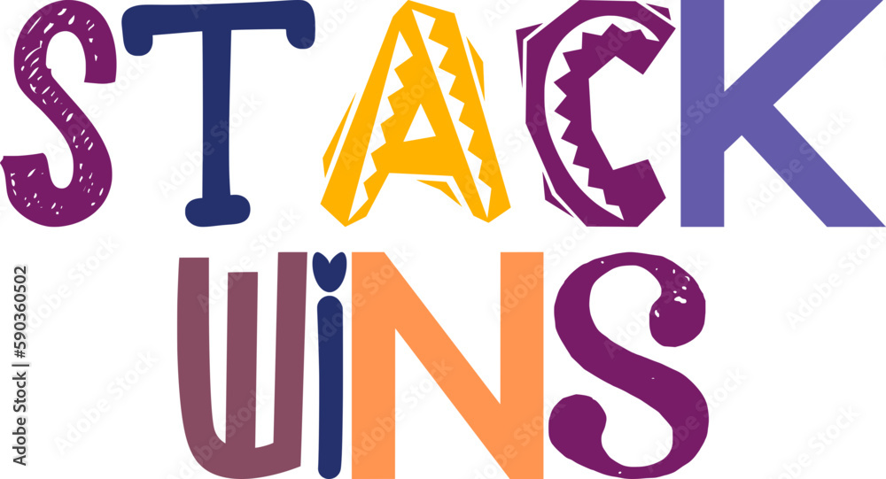 Stack Wins Calligraphy Illustration for Icon, Stationery, Social Media Post, Flyer Stack Wins Calligraphy Illustration for Icon, Stationery, Social Media Post, Flyer