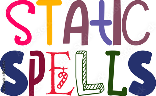 Static Spells Calligraphy Illustration for Mug Design, Social Media Post, Logo, Poster