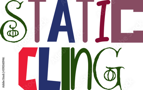 Static Cling Calligraphy Illustration for Mug Design, Book Cover, T-Shirt Design, Bookmark 