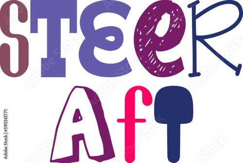 Steer Aft Calligraphy Illustration for Book Cover, Presentation , Flyer, Packaging